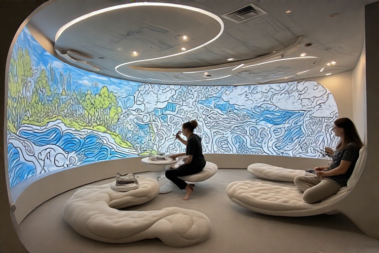 Curvy Wipeable Surface For Stress Management Therapy