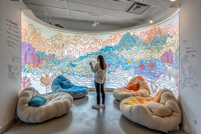 Rounded Writing Surface For Mental Health Rehabilitation