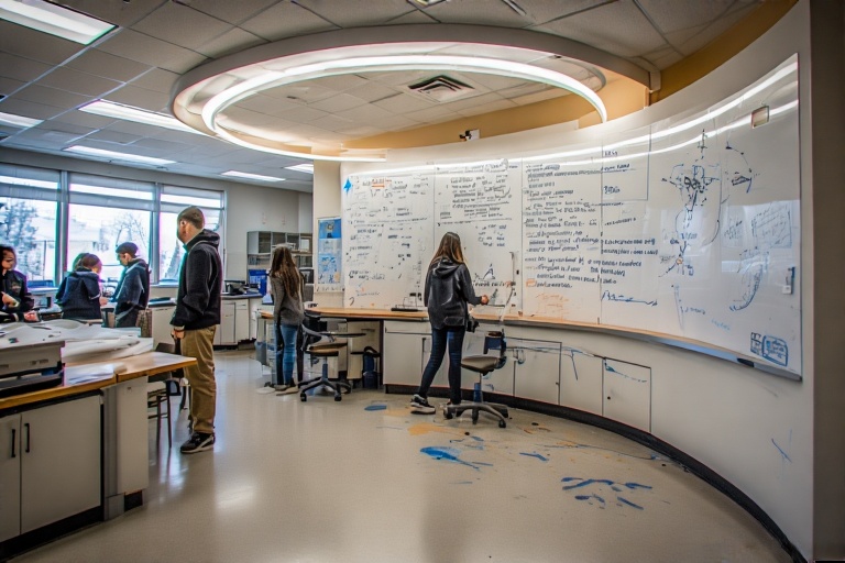 Arched Whiteboard For Biomedical Lab