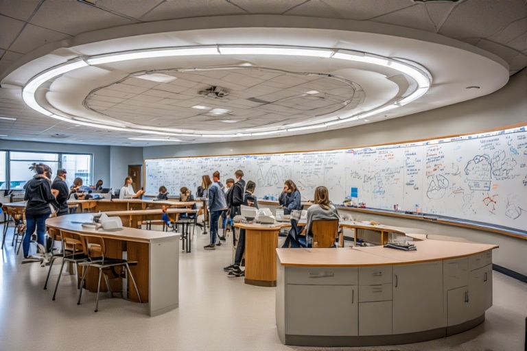Arched Writing Surface For Systems Biology Lab