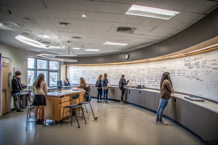 Bent Whiteboard For Bioinformatics Lab