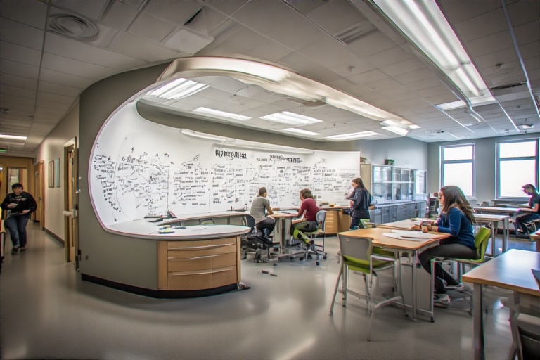Bent Writing Surface For Computational Biology Lab