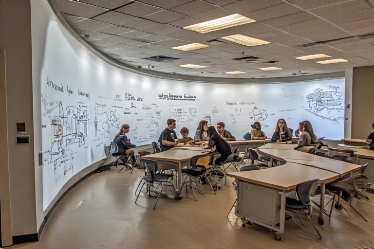 Circular Dry-Erase Panel For Life Sciences Lab