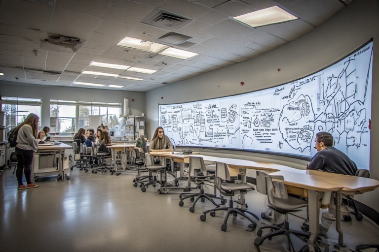 Curved Dry Erase Board For Cancer Biology Lab