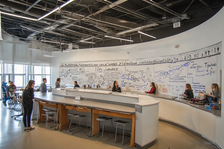 Curved Ghost-Free Whiteboard For Biochemistry Lab