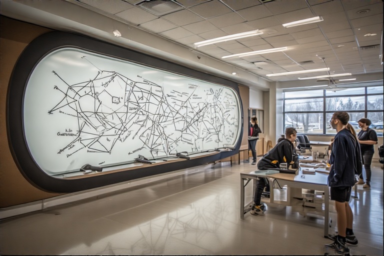 Curved Whiteboard For Microbiology Lab
