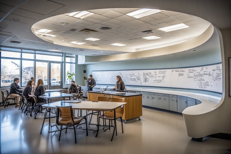 Oval Whiteboard For Experimental Biology Lab