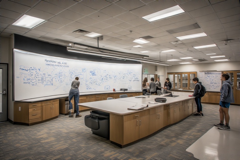 Semi-Circular Dry-Erase Panel For Drug Discovery Lab