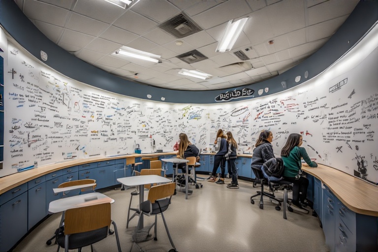Semi-Circular Erasable Whiteboard For Biology Laboratory