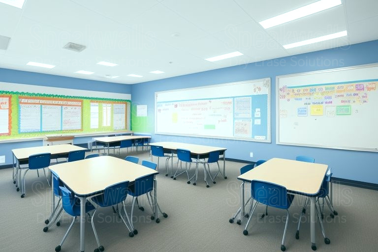 An image of dry-erase resurfacing material applied in the best private elementary schools.