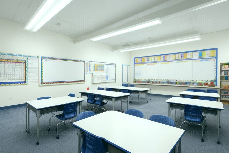 An image of dry-erase resurfacing materials used at religious schools for updated learning.