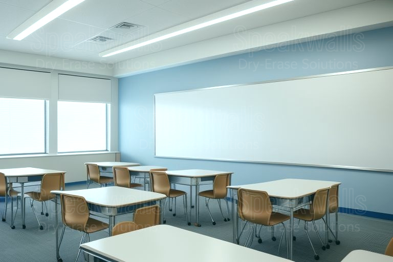 An image of erasable wall coverings used in equestrian boarding schools for interactive learning.