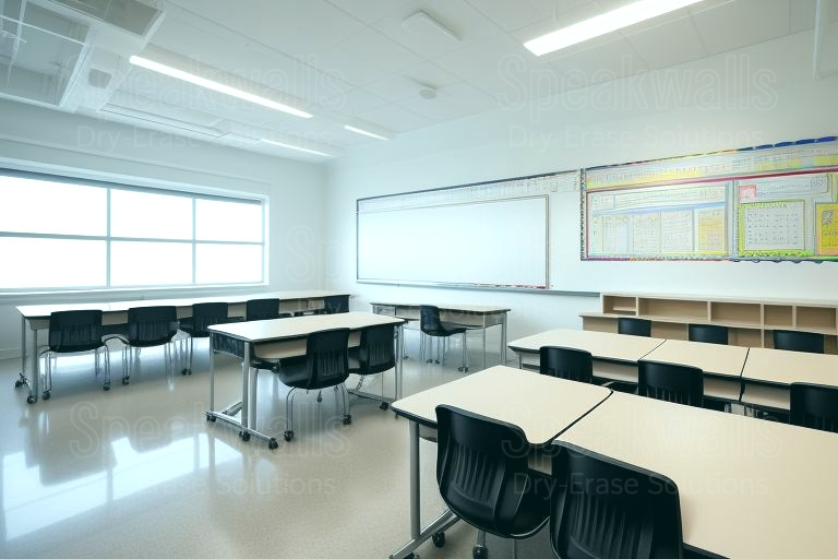 An image of magnetic and non-magnetic whiteboards installed in the best private autism schools.