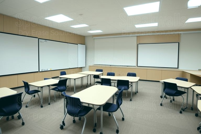 An image of magnetic resurfacing rolls installed at the best private high schools for modernized classrooms.