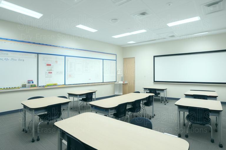 An image of non-magnetic whiteboards applied in secular private schools.