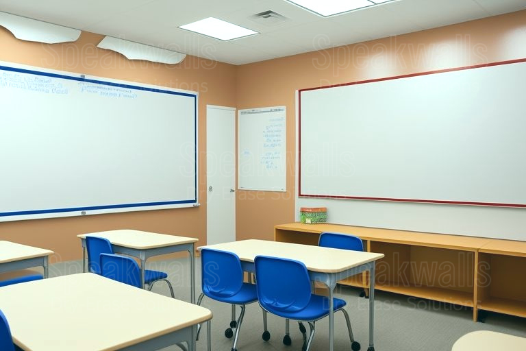 An image of whiteboard resurfacers applied in Independence Academy classrooms.