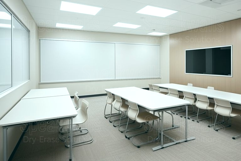 An image of whiteboard resurfacing sheets applied in private boarding schools.