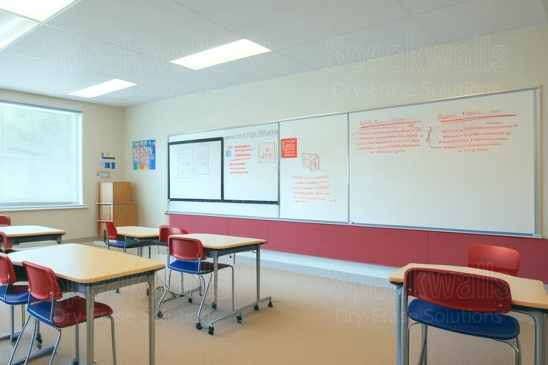 An image of whiteboard resurfacing installed in therapeutic schools for clean educational spaces.