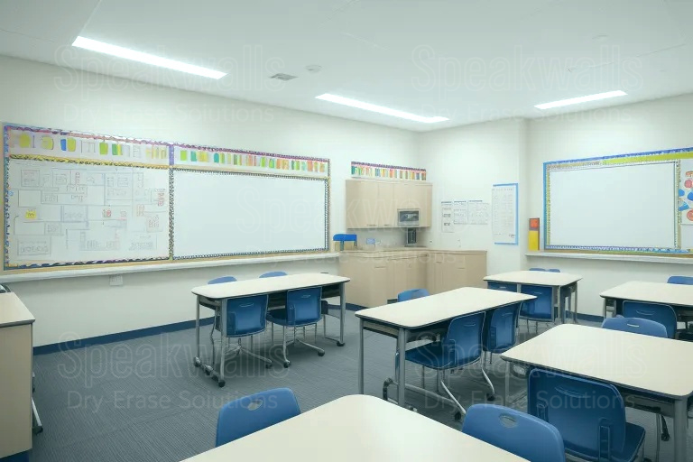 An image of whiteboard vinyl wall coverings applied at independent primary schools.