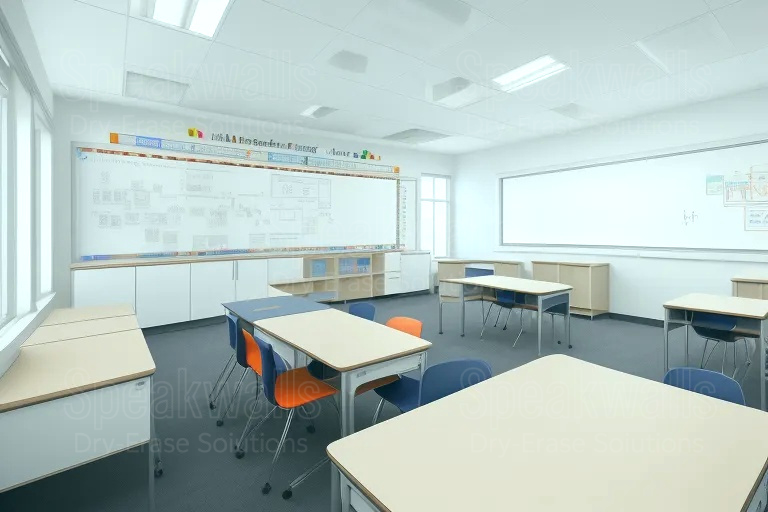 An image of writable wall coverings installed at Generations Christian Academy.