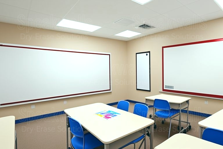 An image of writable wall coverings used in local private schools for enhanced classrooms.